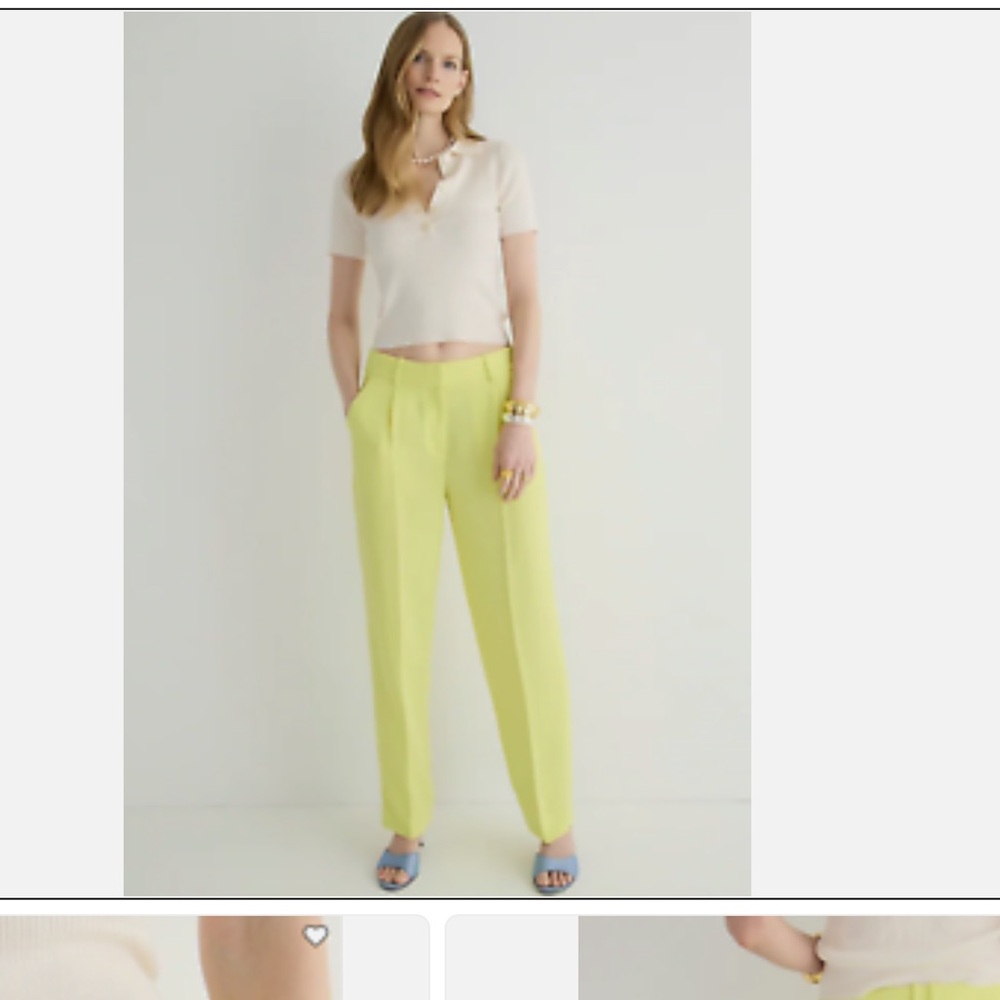 J crew lemon sorbet city crepe pants size 4 dress pants
